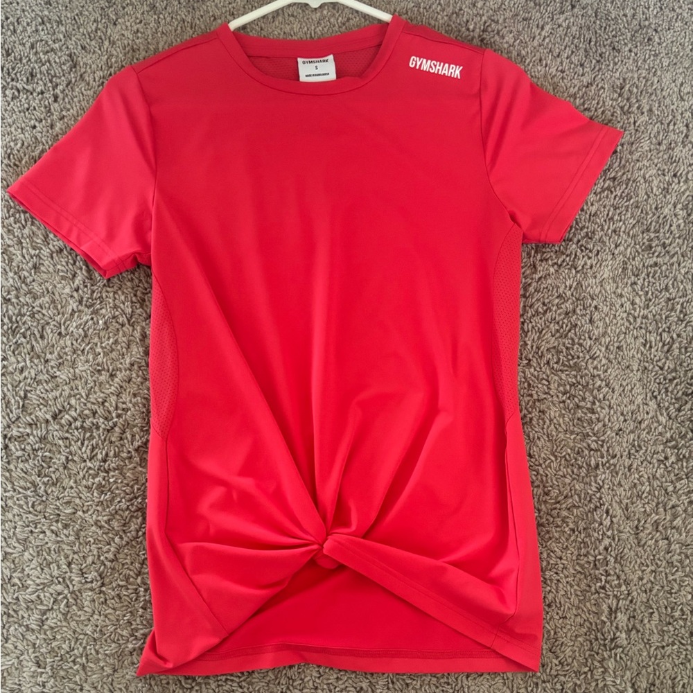 Gymshark Red Tie Front Short Sleeve T-Shirt